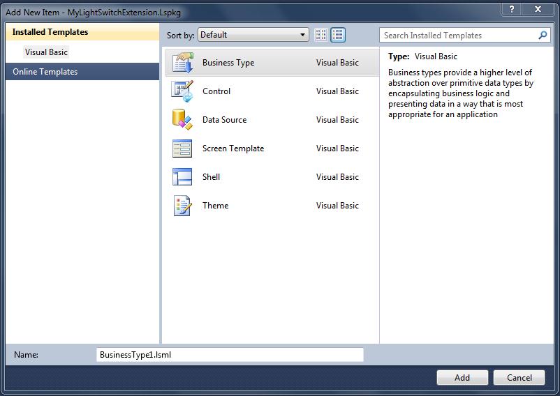Visual studio lightswitch 2011 extensibility toolkit